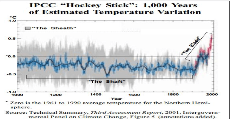 Image result for climate change hockey stick graph